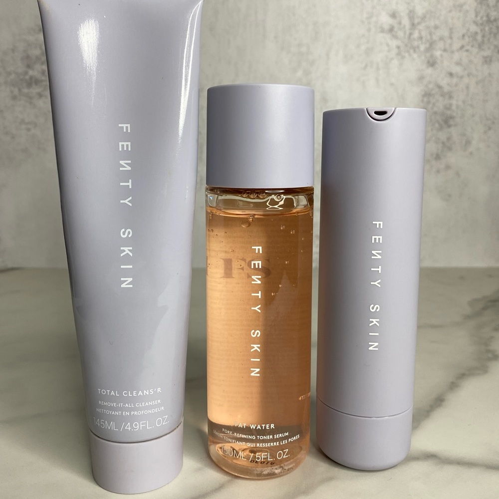 Fenty Skin Cleanser, Toner and Moisturizer